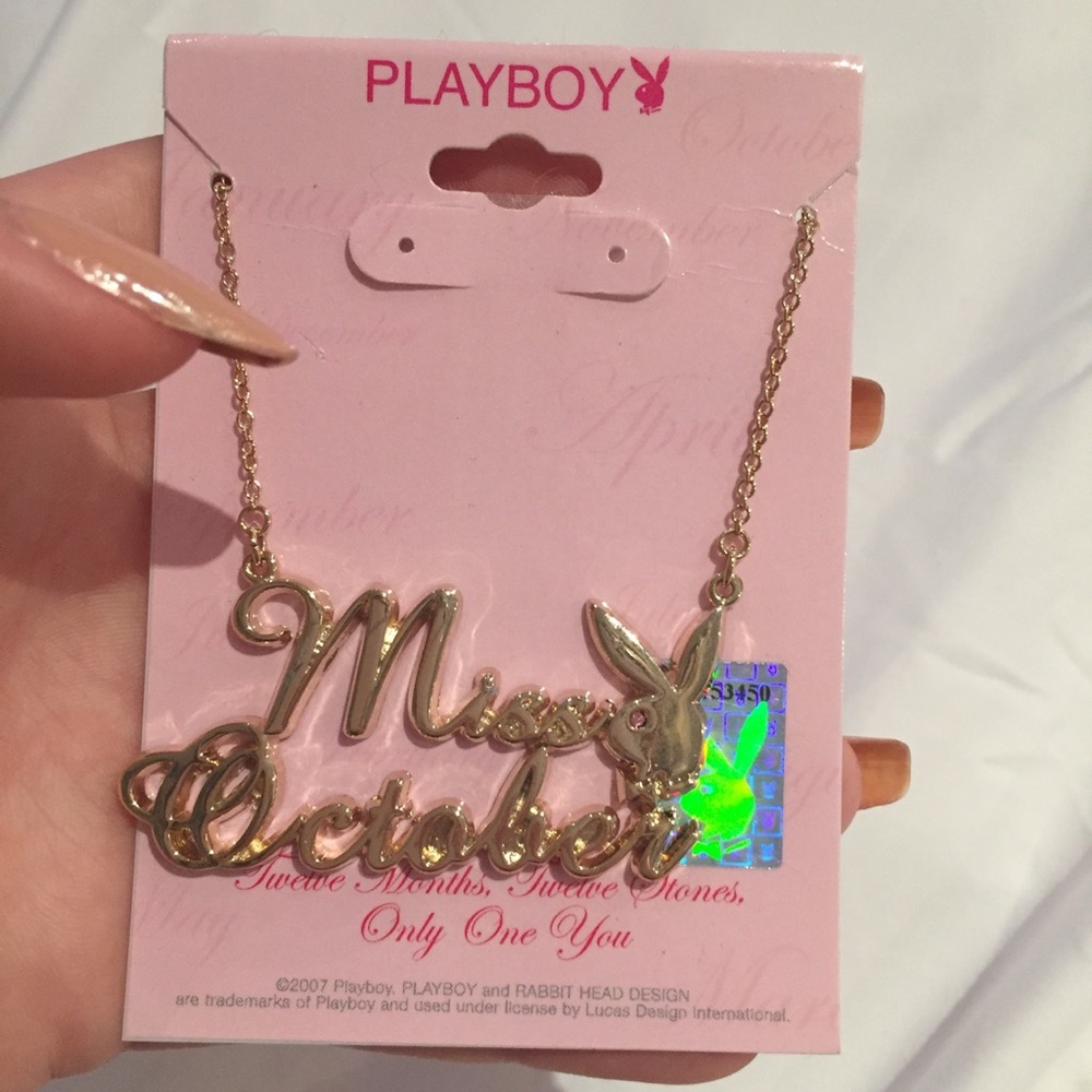 Playboy Miss October Y2K Necklace Gold